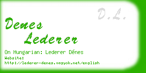 denes lederer business card